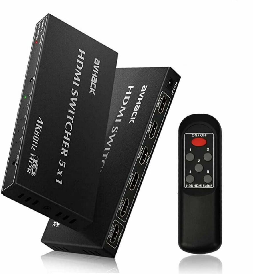 HDMI Switch 4K 60Hz 3D HDMI Verteiler 5 in 1 Splitter